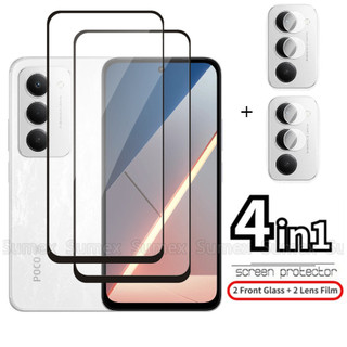 กระจกนิรภัยสําหรับ Xiaomi POCO M8s 5G ป้องกันหน้าจอ HD ฟิล์มใสกล้องเลนส์ป้องกันฟิล์มฝาครอบ Mi POKO POCOM8s 2026