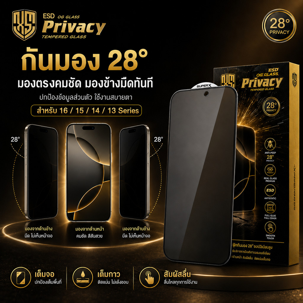 ฟิล์มกระจก เต็มจอ สำหรับiPhone กันมองกันเสือก iPhone15 15promax14 14pro 14promax 12 Pro Max 6/6S Plus/6 7Plus X XR XS Ma