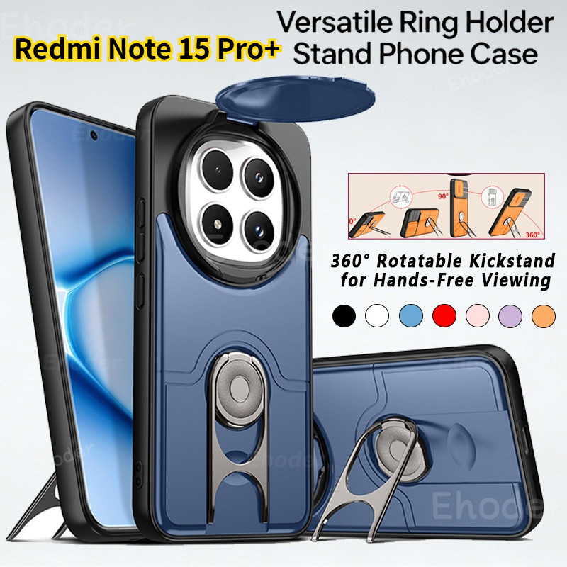 สําหรับ Redmi หมายเหตุ 15 Pro Plus 4G 5G 2026 กันกระแทก Push Window ฝาครอบแม่เหล็กสําหรับNote15 Note15Pro Note15ProPlus Note15Pro + 360° เคสหลังยึดขาตั้งหมุนได้