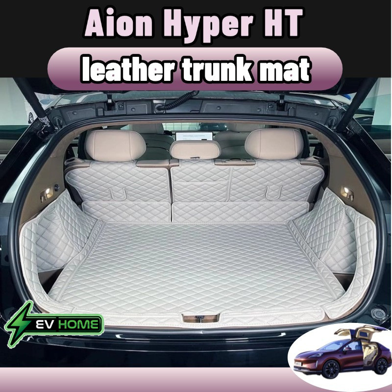 Hyptec ht/Hyper ht พรมหนังไฮโซเข้ารูป6D7D แผ่นรองกระโปรงหลังรถ ของแต่ง กุญแจของแต่ง boot tray ป้องกันไม่ให้ตัวรถสกปรกสี ดํา/เทา ของแต่ง ของแต่งรถยนต EV HOME