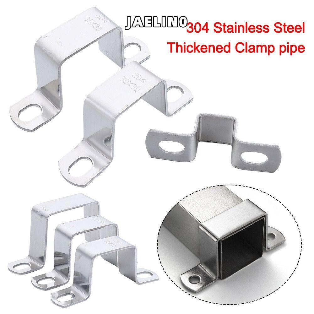 JAELIN0 การ์ดหลอดโอห์ม, คลิปประปากระชับ Horseback ท่อ Clamp, Thicken Fastening Buckles 304 สแตนเลส M