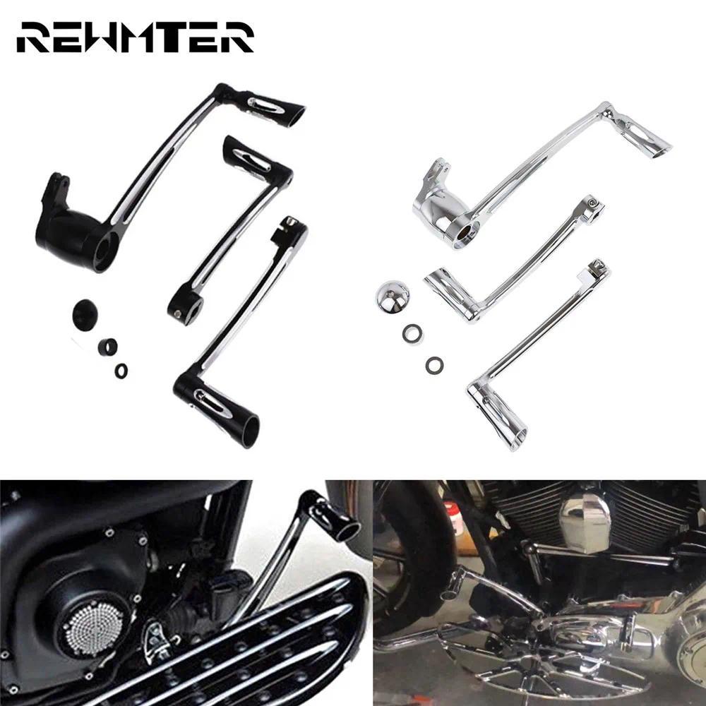 VC Motorcycle Black/Chrome Heel Toe Shift Lever W/ Shifter Pegs Brake Arm Pedal Kit For Harley Touri