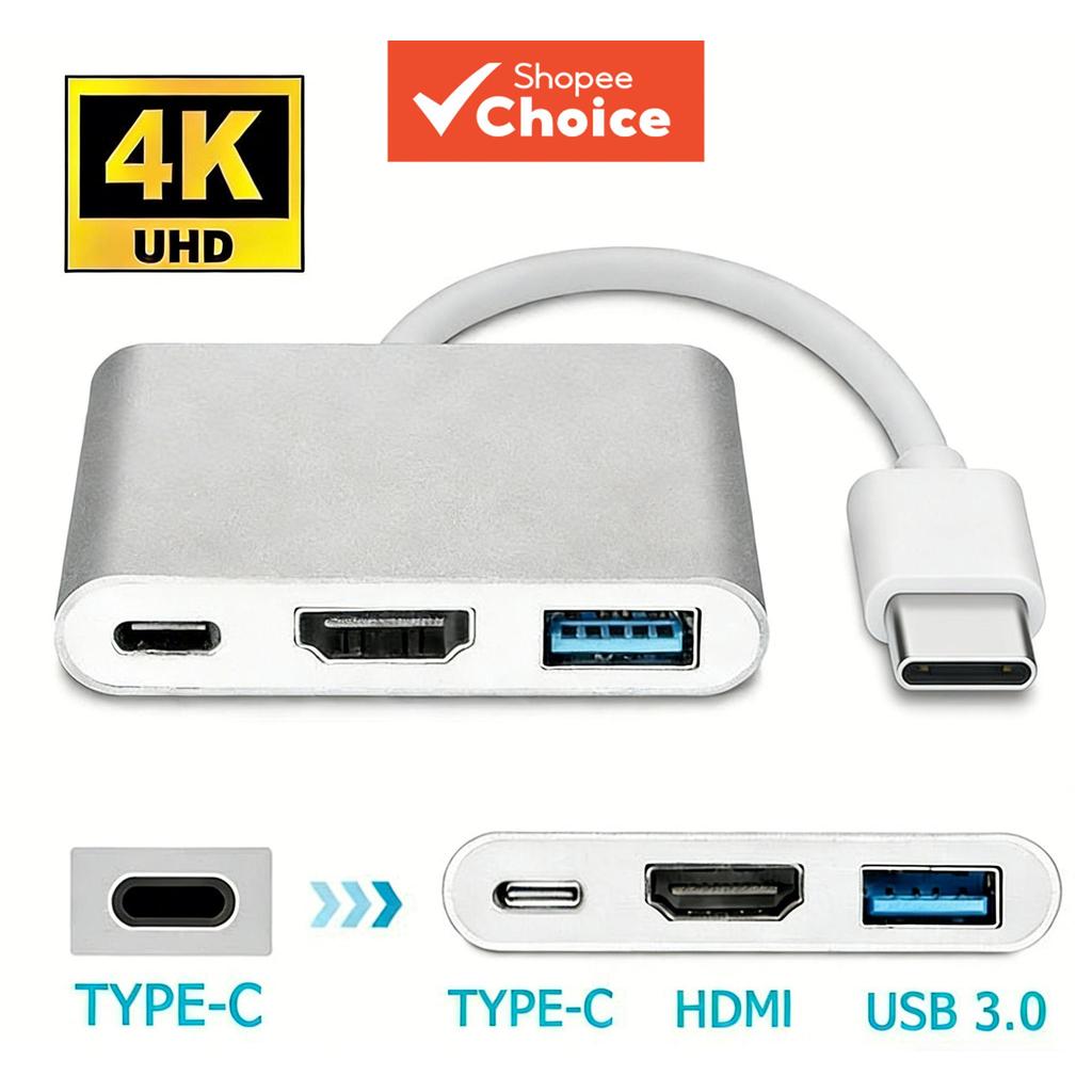 อะแดปเตอร์แปลง USB-C เป็น HDMI 4K สําหรับโปรเจ็กเตอร์ Type-C, HDTV รองรับ, ด็องเกิลวิดีโอ