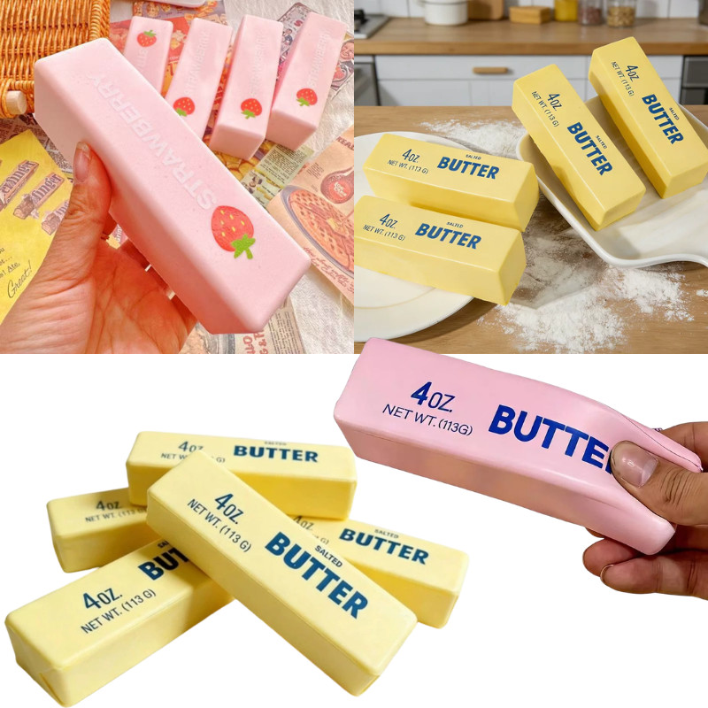 สมจริง Butter Bar Squishy ของเล่นช้า Rebound Super Soft ความวิตกกังวลบรรเทาบีบของเล่นน่ารักอาหารรูปความเครียด Reliever