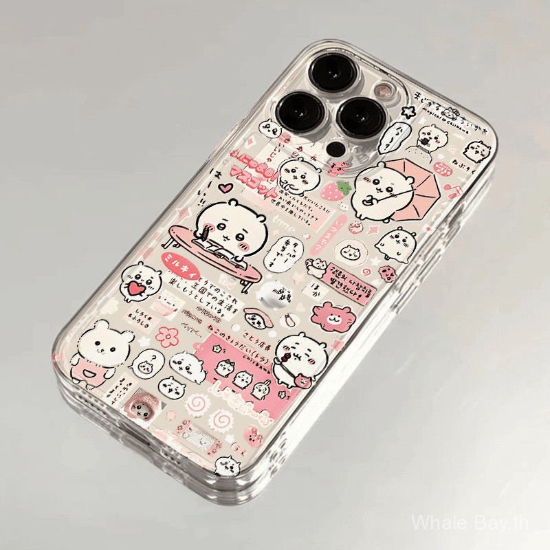 เคส iPhone ลาย Chiikawa ใส กันกระแทก ครอบเลนส์ 6-16
