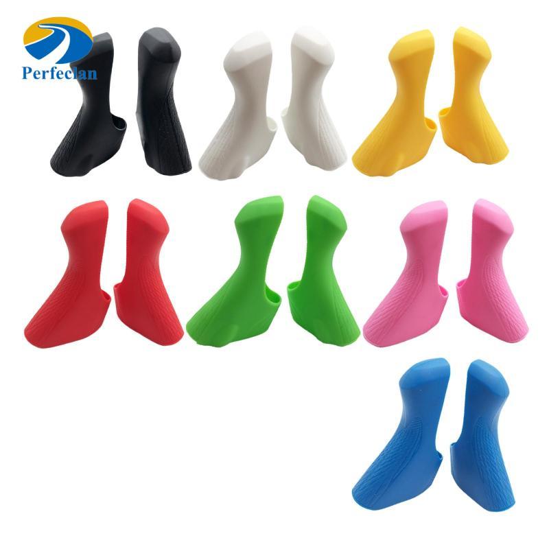 Perfeclan Non Slip Road Bike คันเบรคครอบคลุมซิลิโคน Shifter Grips Protector สําหรับ ST-4700 ST-5800 