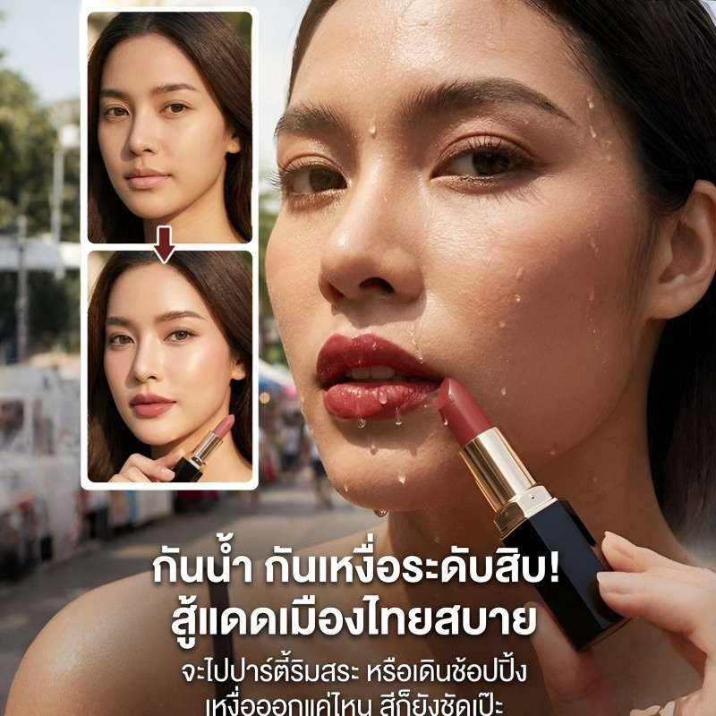 ลดราคา【ลิปแมทแท่ง】HFH-KATHY AMREZ ลิปสติกเนื้อแมท/ลิปสติกแท่งกันน้ำติดทนนาน/สีชัดเจน ไม่เลอะ ไม่ตกร่อง ไม่แห้ง/เหมาะใช้ทุกวัน/ลิปสติกแมทติดทนยาวนาน