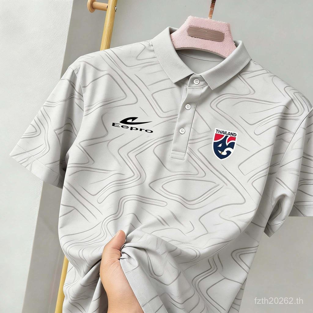 และปกเสื้อสบายรวดเร็วทันใจสไตล์ฤดูร้อนสีดําทีมชาติสวมใส่สบายๆทุกวันที่เรียบง่ายเสื้อแบรนด์ธุรกิจโปโลผ้าระบายอากาศแห้งคุณภา
