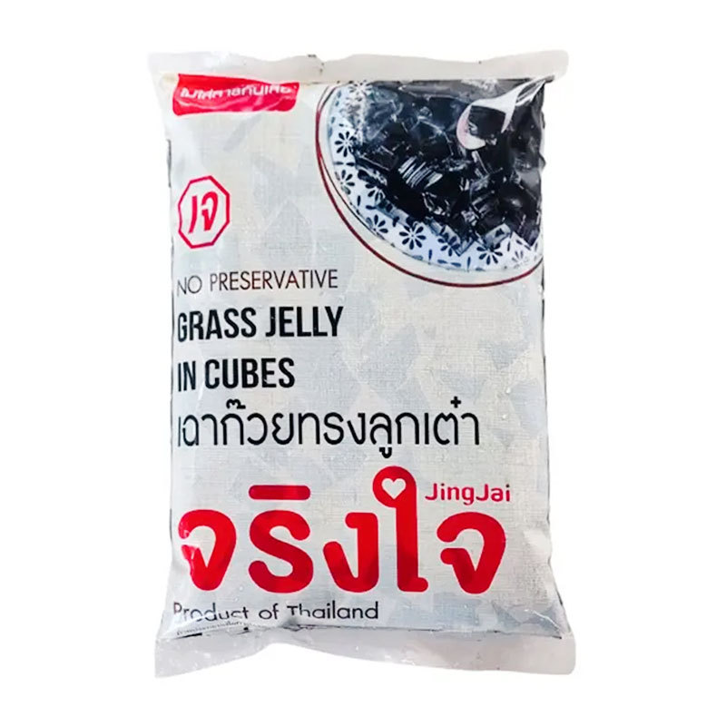 จริงใจ เฉาก๊วยหั่นเต๋า 1 กก. (JING JAI Grass Jelly Square Shape 1 kg)