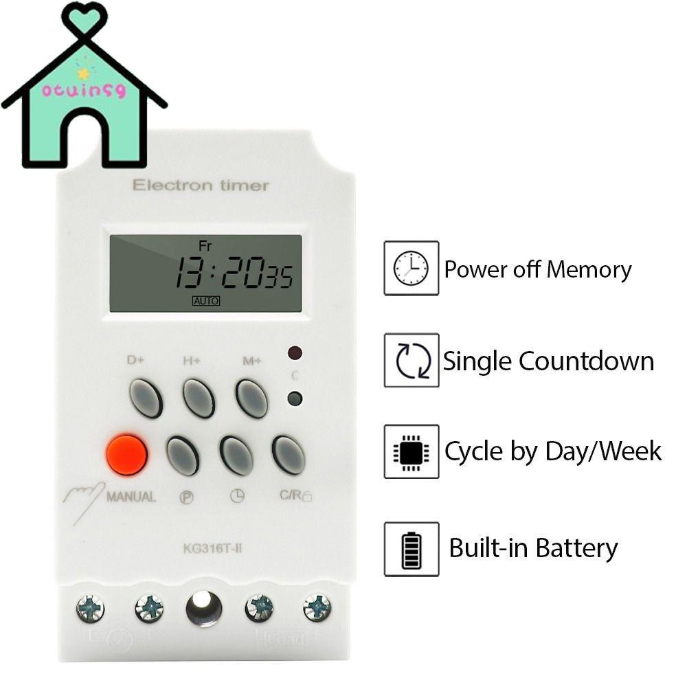 OTUINSG Digital Timer, LED 110V Timer Switch, Durable Display Relay 50/60Hz 220V อุปกรณ์ไฟฟ้า Timer 