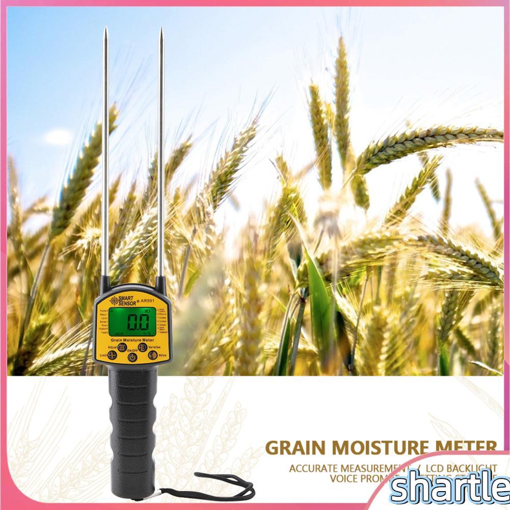 Shartle-th SMART Sensor AR991 เครื่องวัดความชื้นแบบดิจิตอลพร้อมจอแสดงผล LCD และหัววัดก้านเหล็กสำหรับ