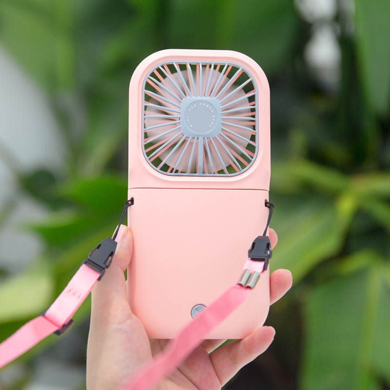 2025 พัดลมพับ Power Bank Two-in-One มือถือ Mini Bass แบบพกพาแขวนคอพัดลมของขวัญ 3CJ5