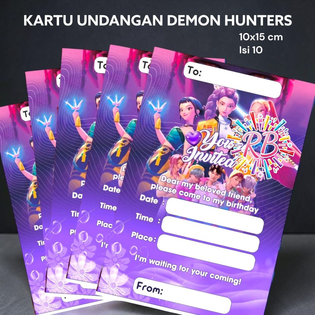 DEMON HUNTERS การ์ดเชิญวันเกิดเนื้อหา 10 / DEMON HUNTERS การ์ดเชิญวันเกิดเด็ก