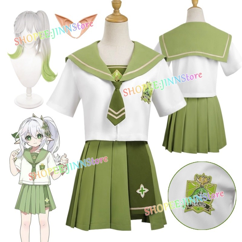 -JINN-NAHIDA JK ชุด GENSHIN IMPACT NAHIDA คอสเพลย์ JK กระโปรงเครื่องแบบอะนิเมะ Carnival ชุด