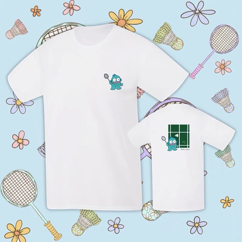 เสื้อยืดแขนสั้นทรงตรงรุ่นใหม่จาก Hanton ดีไซน์ไหล่เรียบ ทรงหลวม ทำจากผ้าฝ้ายแท้ พิมพ์ลายพื้นฐาน