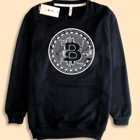เสื้อสเวตเตอร์โลโก้ Bitcoin 3D