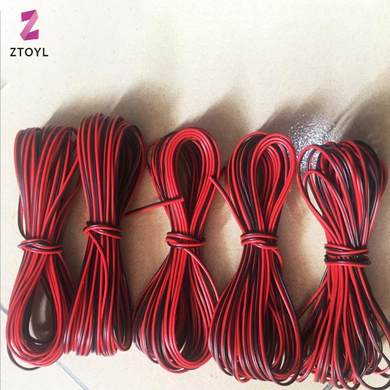 [ZTO-t] สายไฟ LED 10 ม. สายเคเบิลแถบ LED 2 ขา 22AWG สายไฟสีแดง 2 คอร์