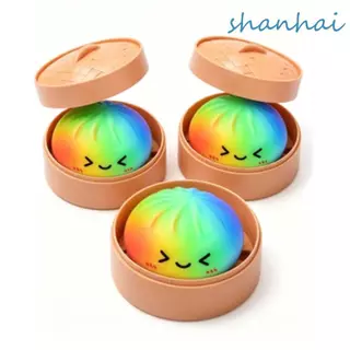 SHANHAI Squishy Dumpling, ช้า Rising Rainbow สี Dumpling Squishy ของเล่น,สร้างสรรค์น่ารักนุ่มหยิกช้า Rebound Sensory Fidget Ball เด็กผู้ใหญ่