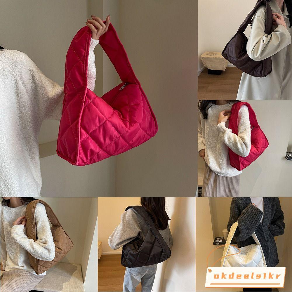 IOKDEALS1 กระเป๋าสะพาย, Rhomboid ลายสก๊อตความจุขนาดใหญ่ Quilted Tote กระเป๋า, Simple ผ้าใต้วงแขนกระเป๋าผู้หญิงหญิง