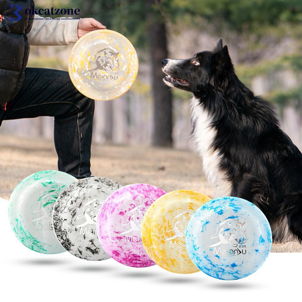 OKCATZONE สุนัข Flying Disc 18 ซม.22 ซม.ลอยของเล่นกัดทนกันน้ํานุ่มสําหรับสุนัขขนาดกลางขนาดใหญ่กลางแจ
