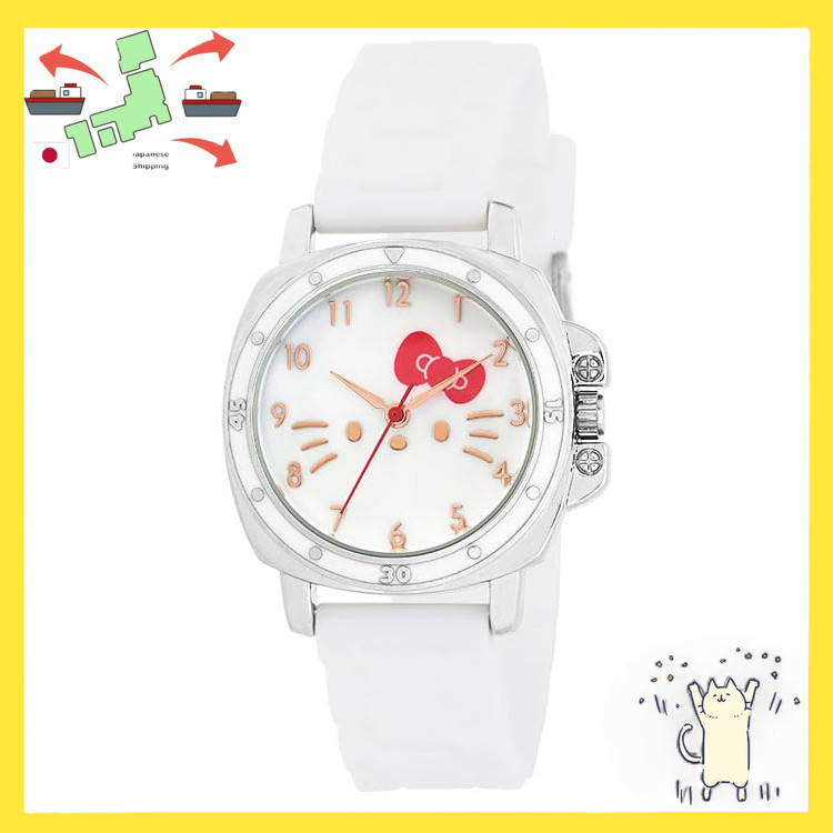 [Japanese Version] [J-Axis Sanrio Rubber Big Face Watch Hello Kitty CR3C0008-KTW Ladies White