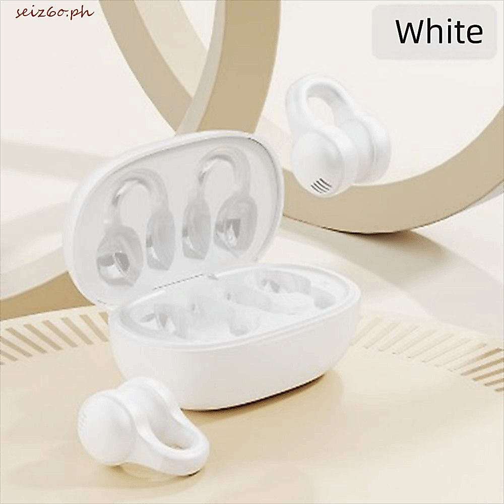 SEIZ6O Bone Conduction หูฟัง, ชาร์จหูฟัง Clip-On Design หูฟังไร้สาย, Bluetooth5.4 9D สเตอริโอเบสลดเส