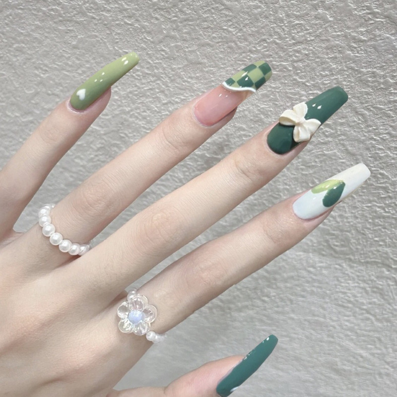พร้อมส่ง เล็บปลอมยาว ถอดซ้ำได้ เหมาะทำงานเที่ยวปาร์ตี้ X41