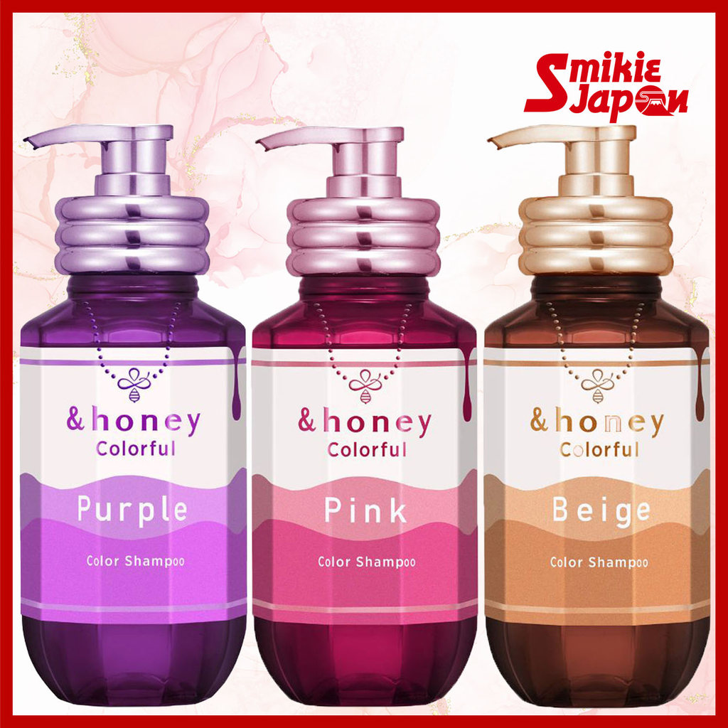 &honey Colorful Color Shampoo 250mL Cherry Pink Lavender Purple Milk Tea Beige Color Care Shampoo Made in Japan