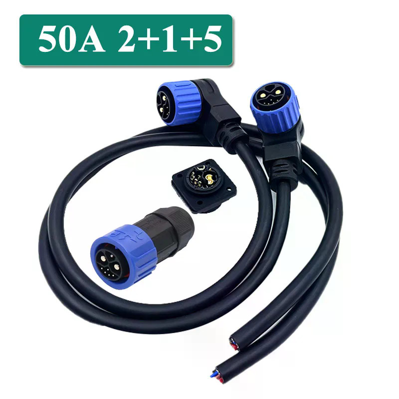 M25 2 + + 5 แบตเตอรี่ลิเธียม Self-locking Connector สายกันน้ํา E-Bike Power Plug 8 Pin ไฟฟ้าพอร์ตชาร์จสายไฟ