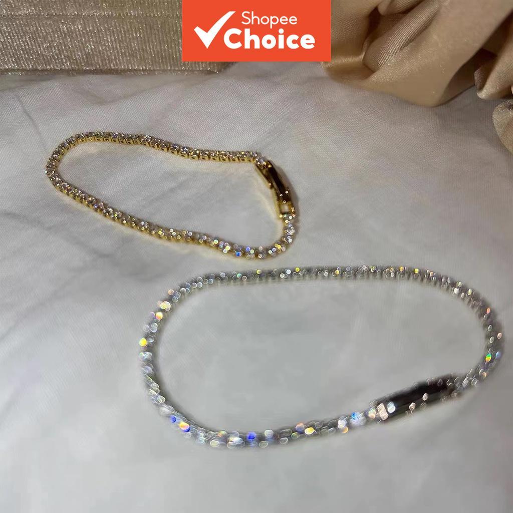ผู้หญิงStackableสร้อยข้อมือโซ่เทนนิสGold Silver ToneประกายCubic Zirconiaแฟชั่นเครื่องประดับ