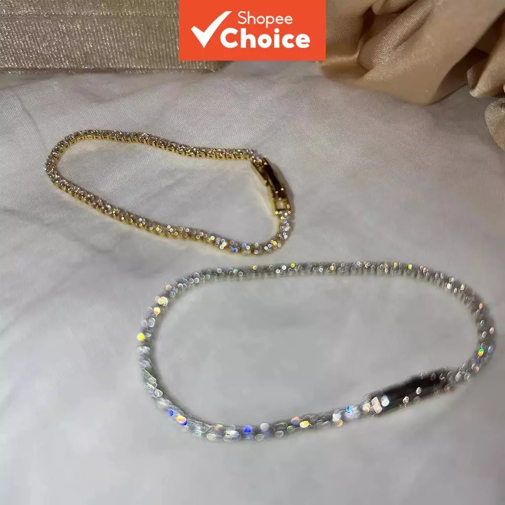 ผู้หญิงStackableสร้อยข้อมือโซ่เทนนิสGold Silver ToneประกายCubic Zirconiaแฟชั่นเครื่องประดับ