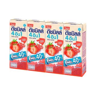 ดัชมิลล์ 4อิน1 ไมโครแอคทีฟ โยเกิร์ตพร้อมดื่มน้ำตาลน้อยกว่าสตรอเบอร์รี DutchMill 4in1 Strawberry 165ml.
