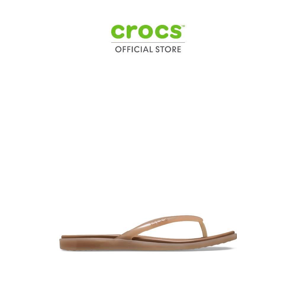 CROCS รองเท้าแตะผู้หญิง MIAMI JELLY ROUND TOE FLIP รุ่น 212014-2NO - MILK CHOCOLATE JELLY