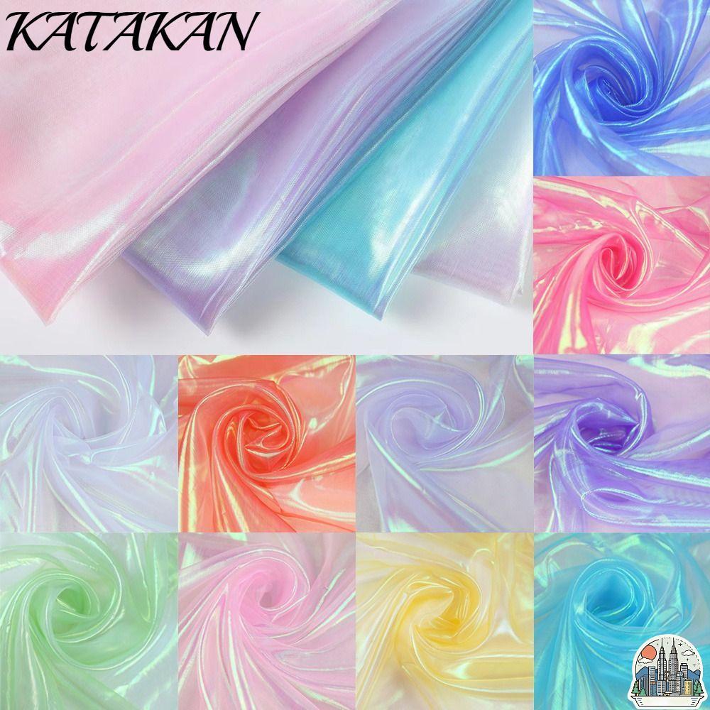 KATAKAN ผ้า Organza, เงาโปร่งใสเลเซอร์ Tulle, ตกแต่ง Tulle บางนุ่ม Tulle ผ้า Stage