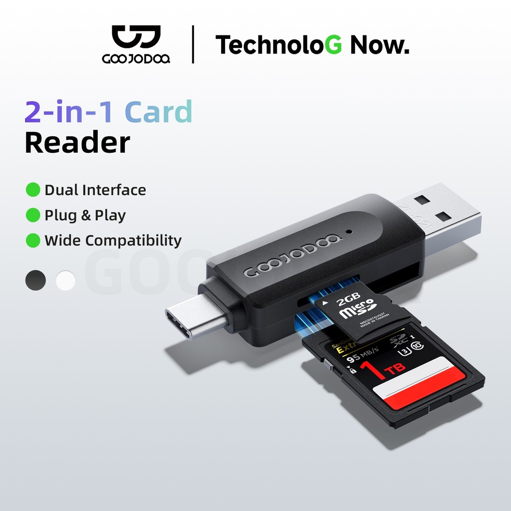 GOOJODOQ H132 USB + เครื่องอ่านการ์ด Type-C | รองรับ SD/TF | การถ่ายโอนข้อมูลความเร็วสูง | เข้ากันได้สําหรับโทรศัพท์และแท็บเล็ตและแล็ปท็อปและกล้อง