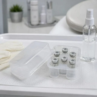 กล่องแบ่งใส - 3/5/7/10ml Flip-Top Vial Storage Box - Snap-on Microtube Storing Case - กล่องใส่ขวดทดสอบ