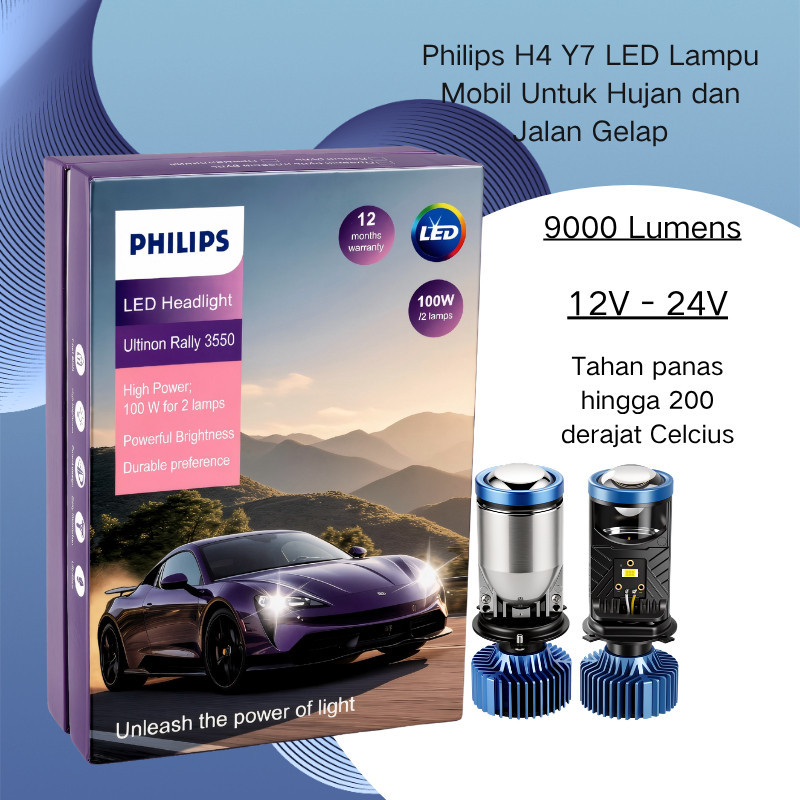 H4 ไฟรถจักรยานยนต์รถยนต์ / H4 Philips Y7 ไฟรถยนต์ / Philips H4 Y7 LED สําหรับอัพเกรดไฟรถจักรยานยนต์ร