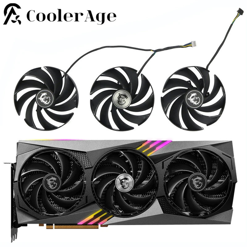 IFor MSI RTX 4080 4090 GAMING X TRIO พัดลมการ์ดวิดีโอ 95 มม.PLD10020B12H RTX4080 RTX4090 เปลี่ยนกราฟ