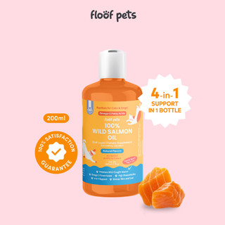 Floof Pets 100% Wild Salmon Oil 200ml for Dogs & Cats | Rich in Omega-3, EPA Fatty Acids & DHA