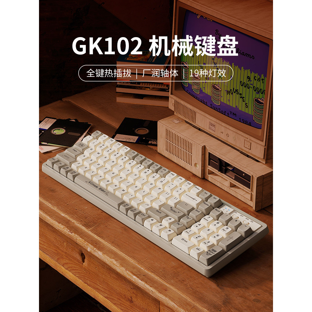 Wolf Tu GK102 สามโหมดคีย์บอร์ดเมาส์ชุดไร้สายบลูทูธเกมคอมพิวเตอร์ Wolf Office Spider f99