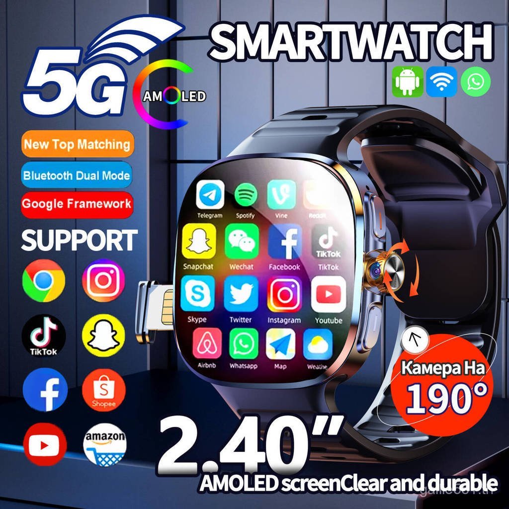 Global smartwatch smartwatch การ์ดนาฬิกาโทรศัพท์ 8 ซม.หมุน Photograph Heart Rate ความดันโลหิต NFC Ac