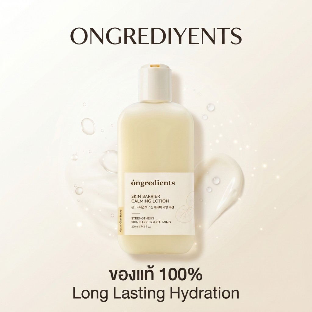[ของแท้ 100%] ONGREDIYENTS Skin Barrier Calming Lotion 220ml โลชั่นบำรุงผิวหน้าและผิวกายสูตรวีแกน สำหรับผิวบอบบางแพ้ง่าย ช่วยฟื้นฟูผิว