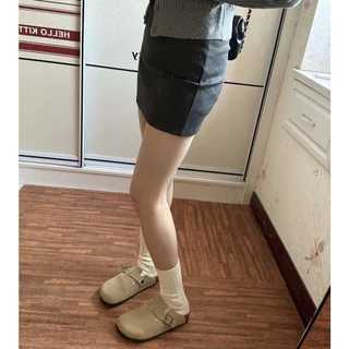 Birken * สต็อกรองเท้าแตะ Birkenstock Boston Baotou รองเท้าแตะผู้ชายสวมใส่ Birkenstock หนัง Cork ครึ่งรองเท้าแตะขนาดใหญ่ Size35-45