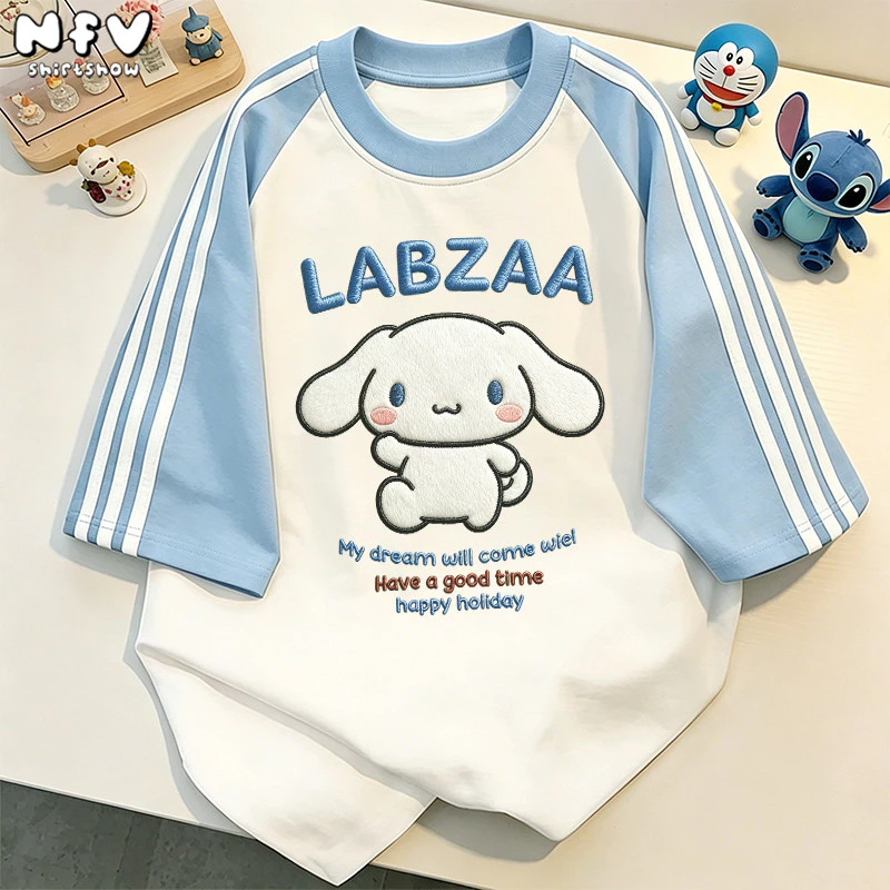 【จัดส่งตลอด 24 ชั่วโมง】NFV ใหม่ล่าสุด🌟แฟชั่นเกาหลี เสื้อยืดเปล่า ลายพิมพ์การ์ตูน ผ้าหนายับยากรีดง่าย ผ้าฝ้าย 100% YG6239