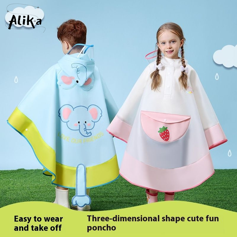 เสื้อกันฝนเด็กเคป, เสื้อกันฝนกันน้ําออกแบบสัตว์น่ารักสําหรับเด็ก การพิมพ์แสนสนุก