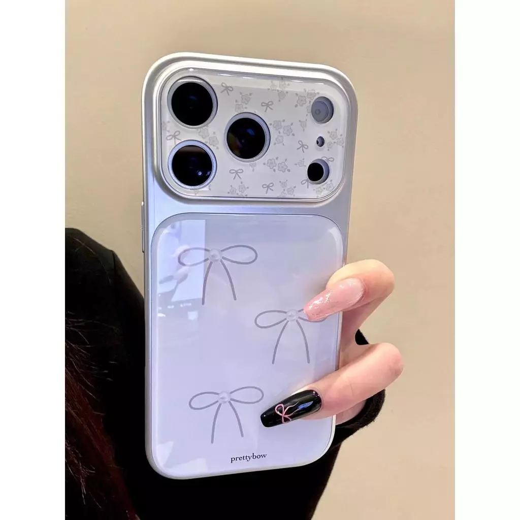 เคสโทรศัพท์ลายโบว์ ใช้ได้กับ iPhone 13/11/12/17/14/15 Plus/16 Pro Max ผลิตจากอะคริลิกคุณภาพสูง กันกระแทกและทนทาน