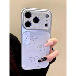 เคสโทรศัพท์ลายโบว์ ใช้ได้กับ iPhone 13/11/12/17/14/15 Plus/16 Pro Max ผลิตจากอะคริลิกคุณภาพสูง กันกระแทกและทนทาน