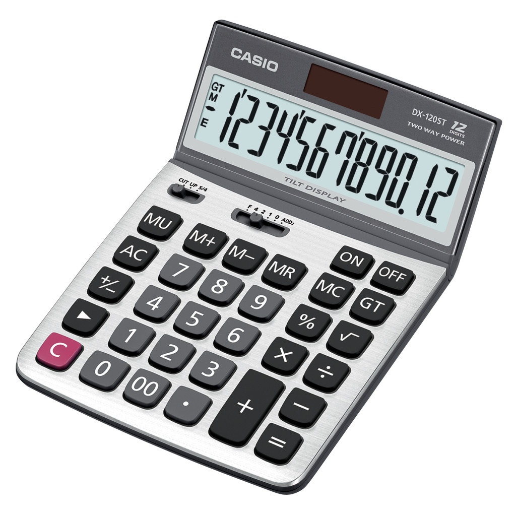 CASIO เครื่องคิดเลข รุ่น DX-120ST สีขาว-ดำ