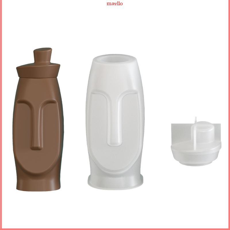 MAVLO แม่พิมพ์ซิลิโคนเรขาคณิต Human Face สําหรับ DIY เรซิ่น Art โครงการ Make แจกัน Home Enhancement 