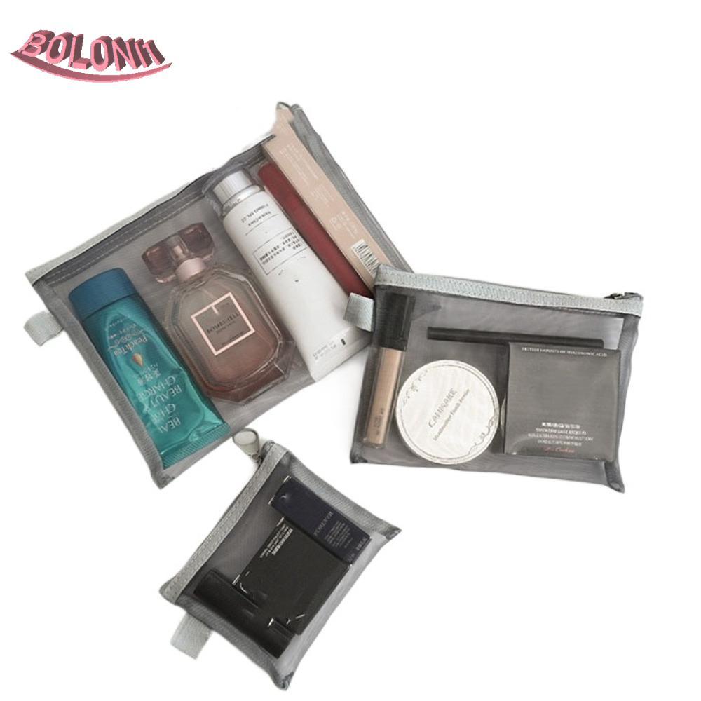 BO Mesh Cosmetic Large Capacity Square Makeup Organizer Case Wash Pouch Storage Toiletry Outdoor